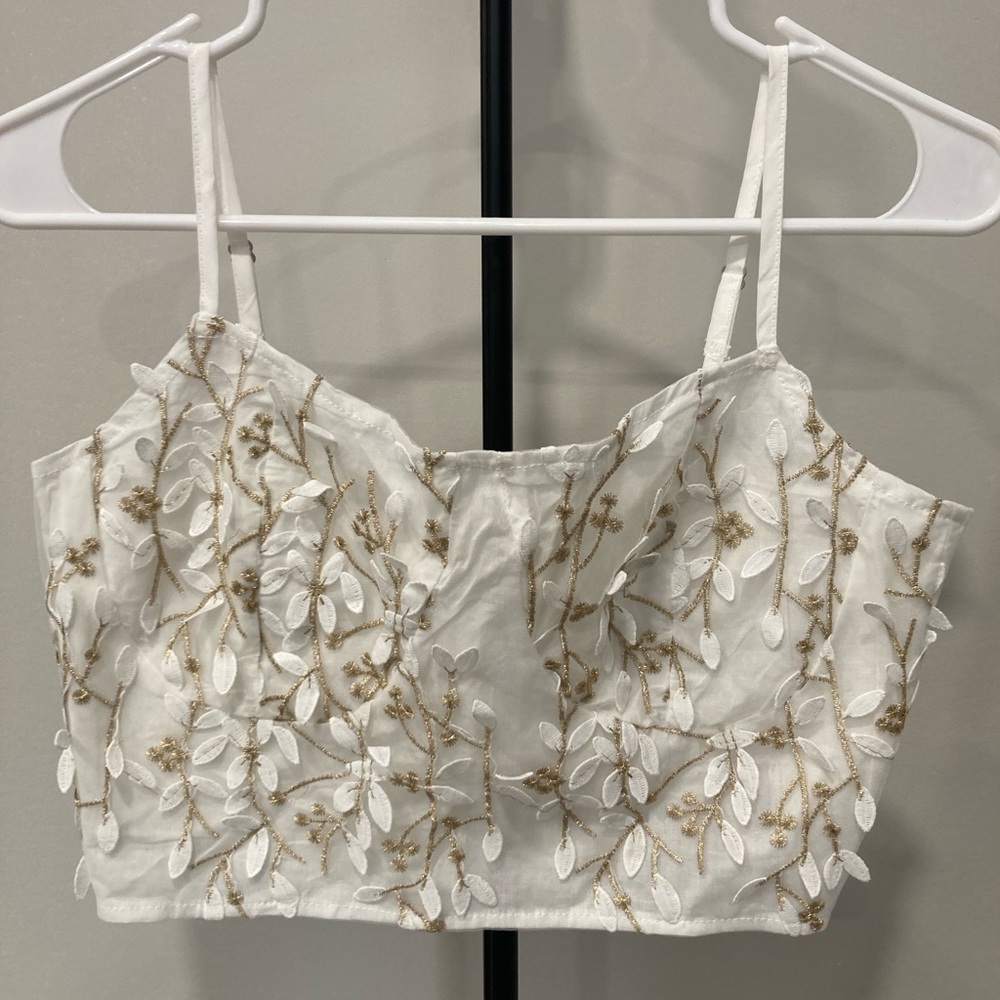Perfect for Summer Cream Embellished Crop Camisole